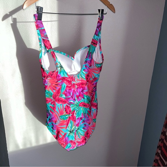 One piece floral Swimsuit beach diva bathing suit size 12 - Picture 4 of 5